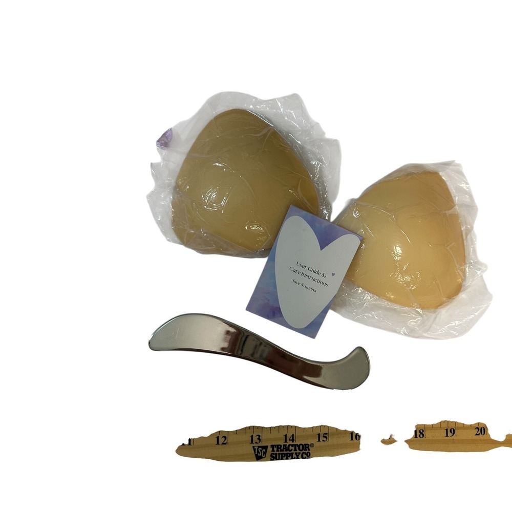 Love & Nuuna Silicone‎ Bra Inserts Push Up Enhancers Adhesive Beige With Bag